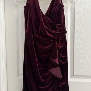Elegant Burgundy Velvet Dress